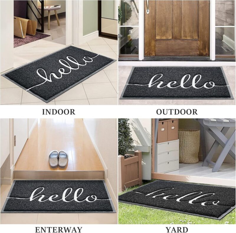 BeneathYourFeet Door Mat (30"x17.5",Black), Welcome Mat Low Profile Front Doormat Floor Mat Non Slip Rugs for Entryway, Patio, High Traffic Areas - Image 7