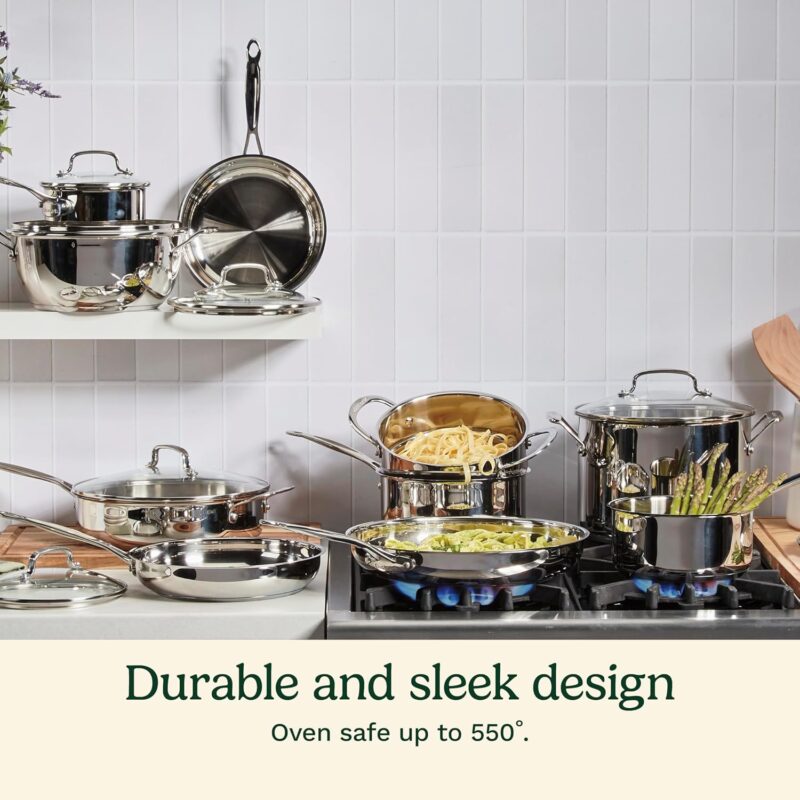 Cuisinart 17-Piece Cookware Set, Chef's Classic Steel Collection 77-17N - Image 2