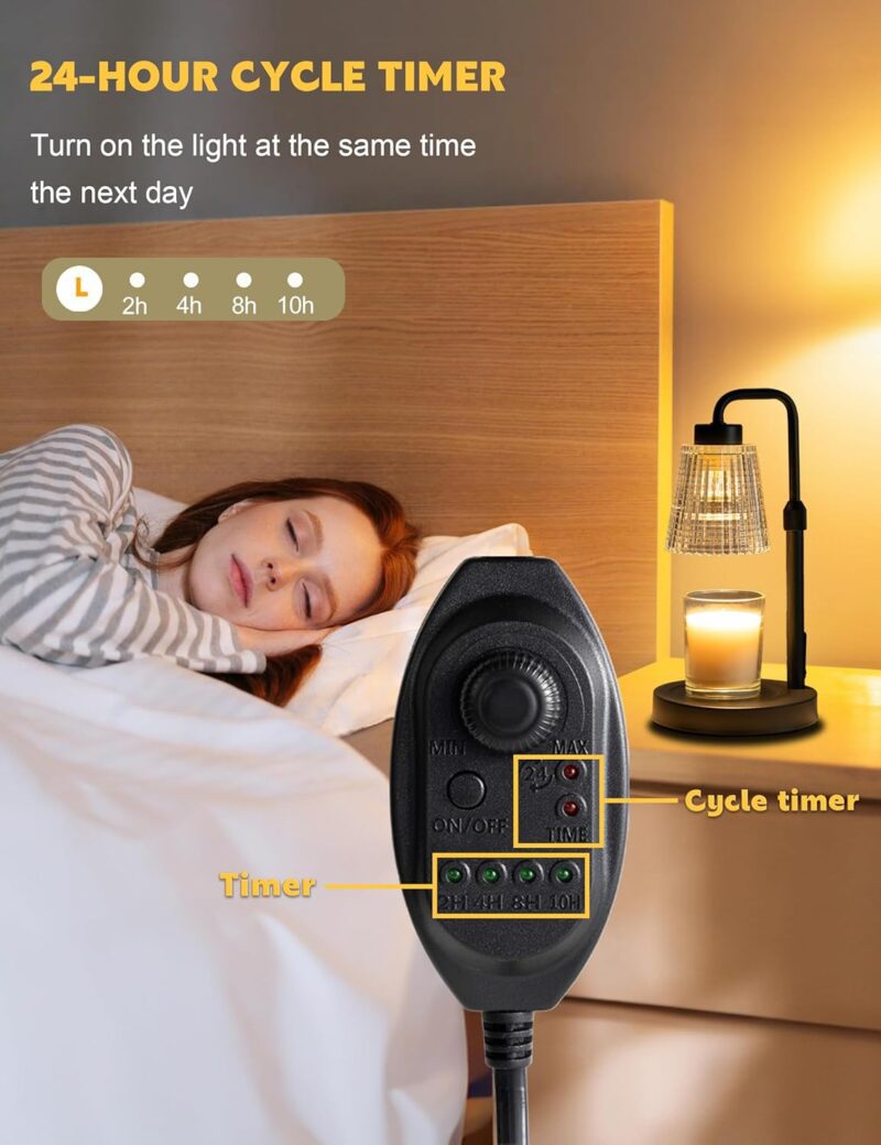 Candle Warmer Lamp with Timer Dimmable, for Mom, House Warming Gifts New Home Decor, Birthday Gifts for Women Mom, Wax Warmer Lamp for Jar Candles with 2 Bulbs - Image 4
