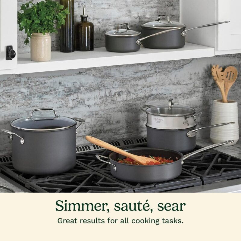 Cuisinart 17-Piece Cookware Set, Chef's Classic Nonstick Hard Anodized, 66-17 - Image 3
