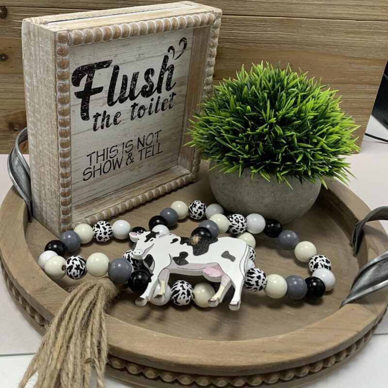 6.3" Flush Toilet Sign Bathroom Rules White Black, Farmhouse Shelf Antique Boho Funny Restroom Quote, Guest Supplies Decor Signage, Vintage Home Gender Neutral Small Women Man - Image 2