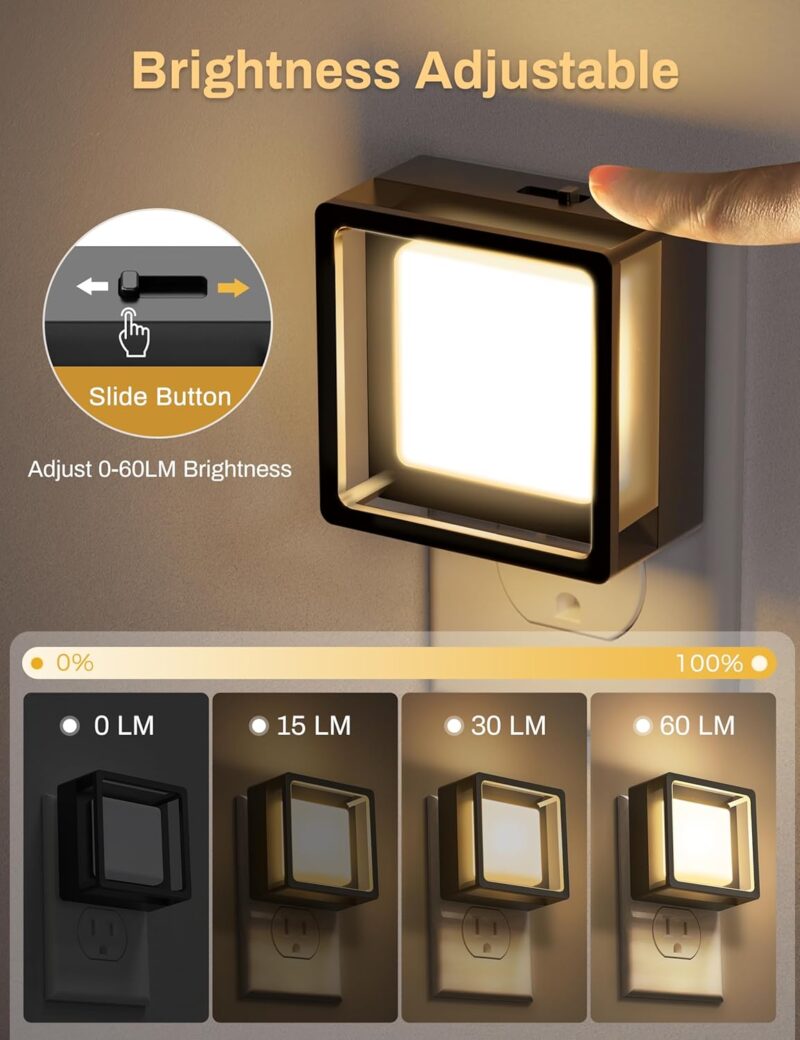 DORESshop LED Night Light, Night Lights Plug Into Wall [2 Pack] with Dusk-to-Dawn Sensor, Dimmable Nightlights, Adjustable Brightness for Bathroom, Hallway, Bedroom,Kids Room,Stairway,Soft White - Image 3
