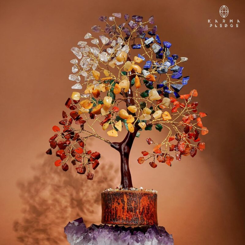 Crystal Tree of Life 7 Chakra Healing Crystal Trees for Home Decor, Office Desk Decor, Living Room Decor, Handmade Bonsai Trees for Positive Energy, Money, Good Luck Birthday Gifts for Women, Mom - Image 7