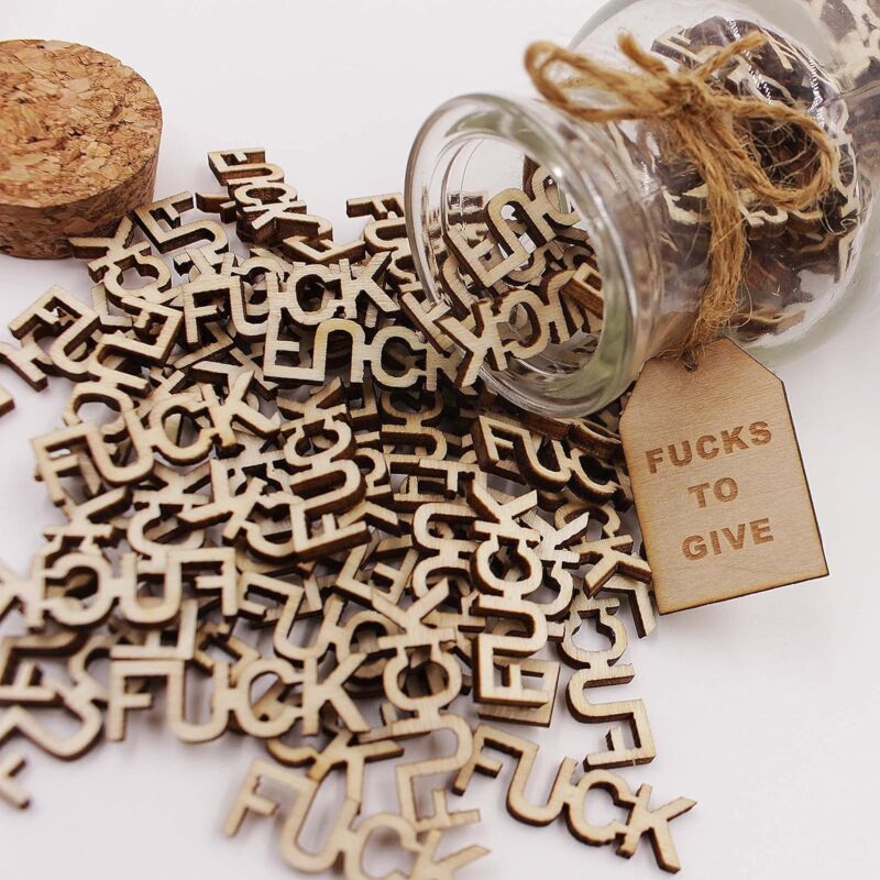 fuck jar（5oz）Gift Jar,Fucks to Give,Fuck Wooden Cutout Letter Piece Bad Mood Vent Spoof Birthday Day,Holiday, Thanksgiving Christmas Gifts to Friend,gag Funny Gift - Image 5