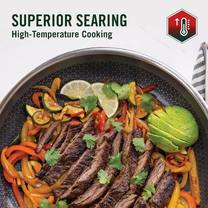 HexClad Hybrid Nonstick 10-Inch Frying Pan, Stay-Cool Handle, Dishwasher-Friendly, Oven-Safe Up to 900°F, Induction-Ready, Compatible with All Cooktops - Image 7