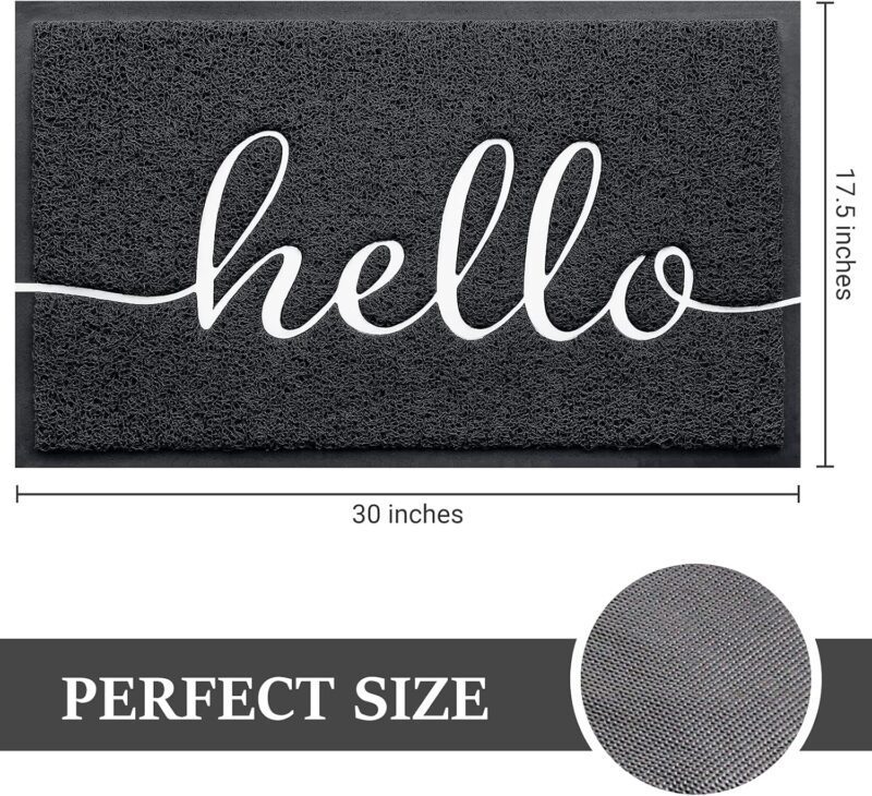 BeneathYourFeet Door Mat (30"x17.5",Black), Welcome Mat Low Profile Front Doormat Floor Mat Non Slip Rugs for Entryway, Patio, High Traffic Areas - Image 2