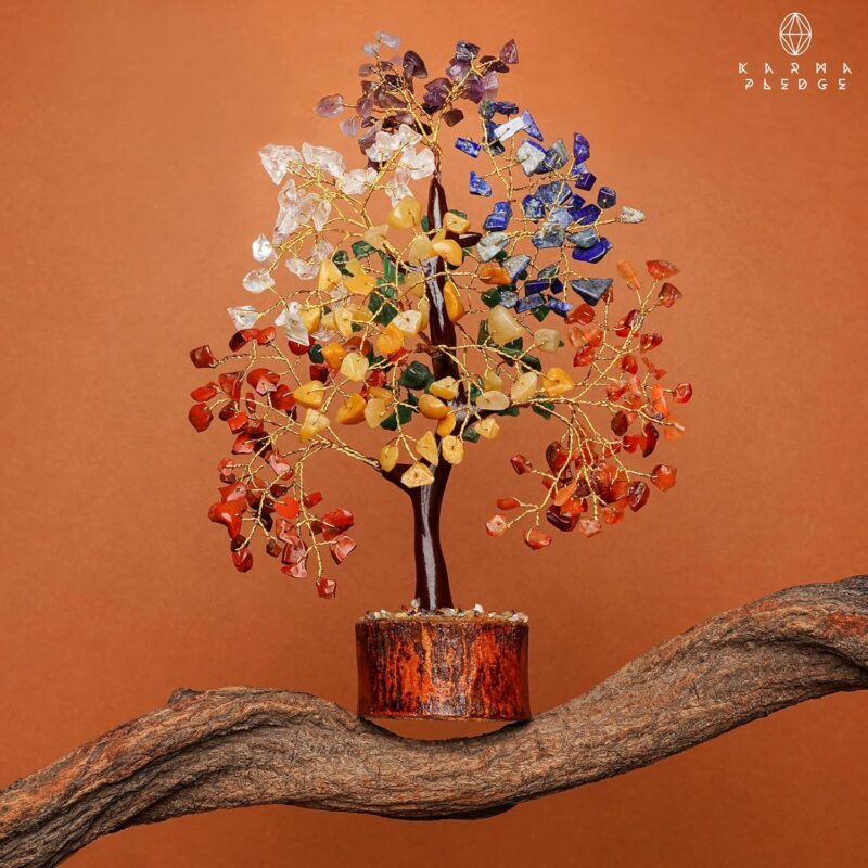 Crystal Tree of Life 7 Chakra Healing Crystal Trees for Home Decor, Office Desk Decor, Living Room Decor, Handmade Bonsai Trees for Positive Energy, Money, Good Luck Birthday Gifts for Women, Mom - Image 8
