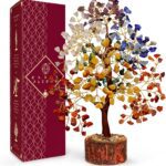 Crystal Tree of Life 7 Chakra Healing Crystal Trees for Home Decor, Office Desk Decor, Living Room Decor, Handmade Bonsai Trees for Positive Energy, Money, Good Luck Birthday Gifts for Women, Mom