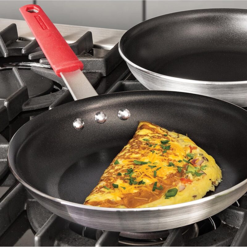 Tramontina Professional 10-Inch Non Stick Frying Pan, Heavy-Gauge Aluminum Skillet with Reinforced Nonstick Coating, Red Handle, Dishwasher and Oven Safe - Image 2